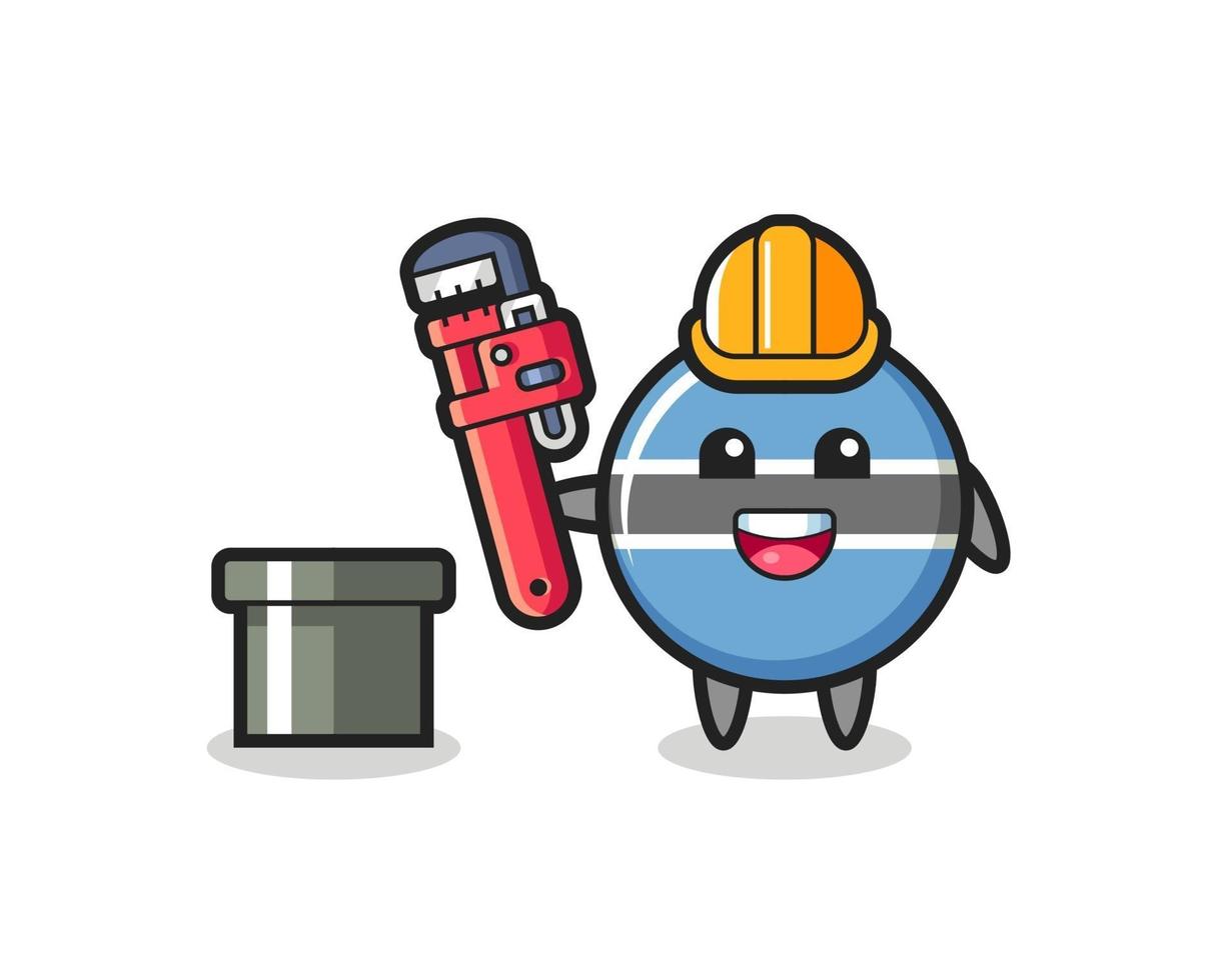 Character Illustration of botswana flag badge as a plumber vector