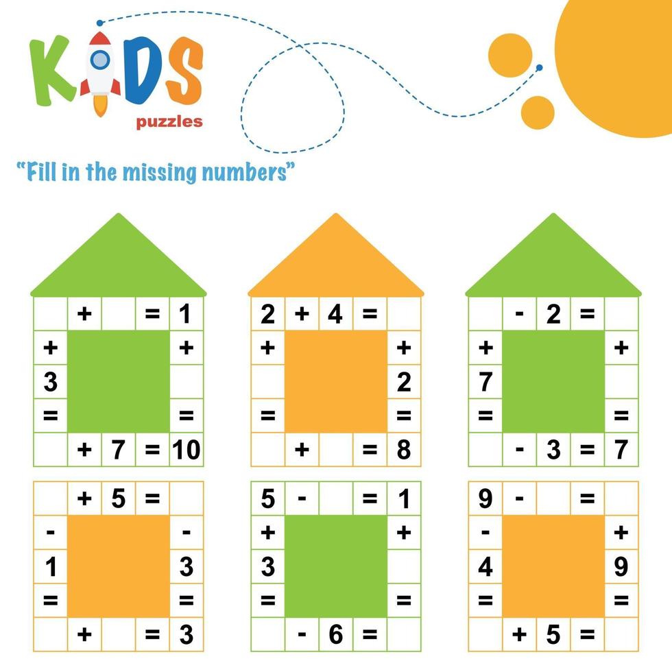 Fill in the missing numbers, printable math worksheet vector