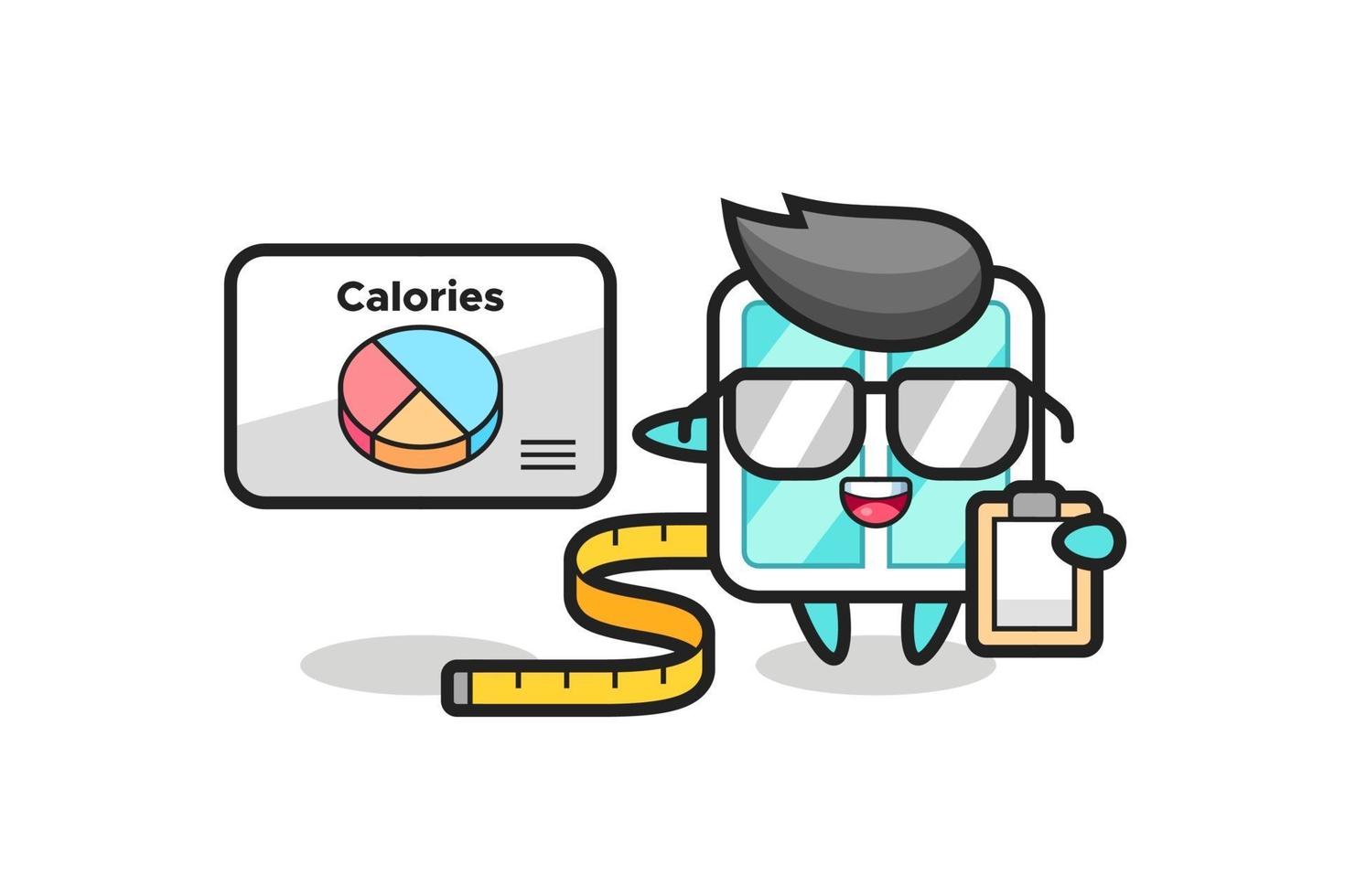 Illustration of window mascot as a dietitian vector
