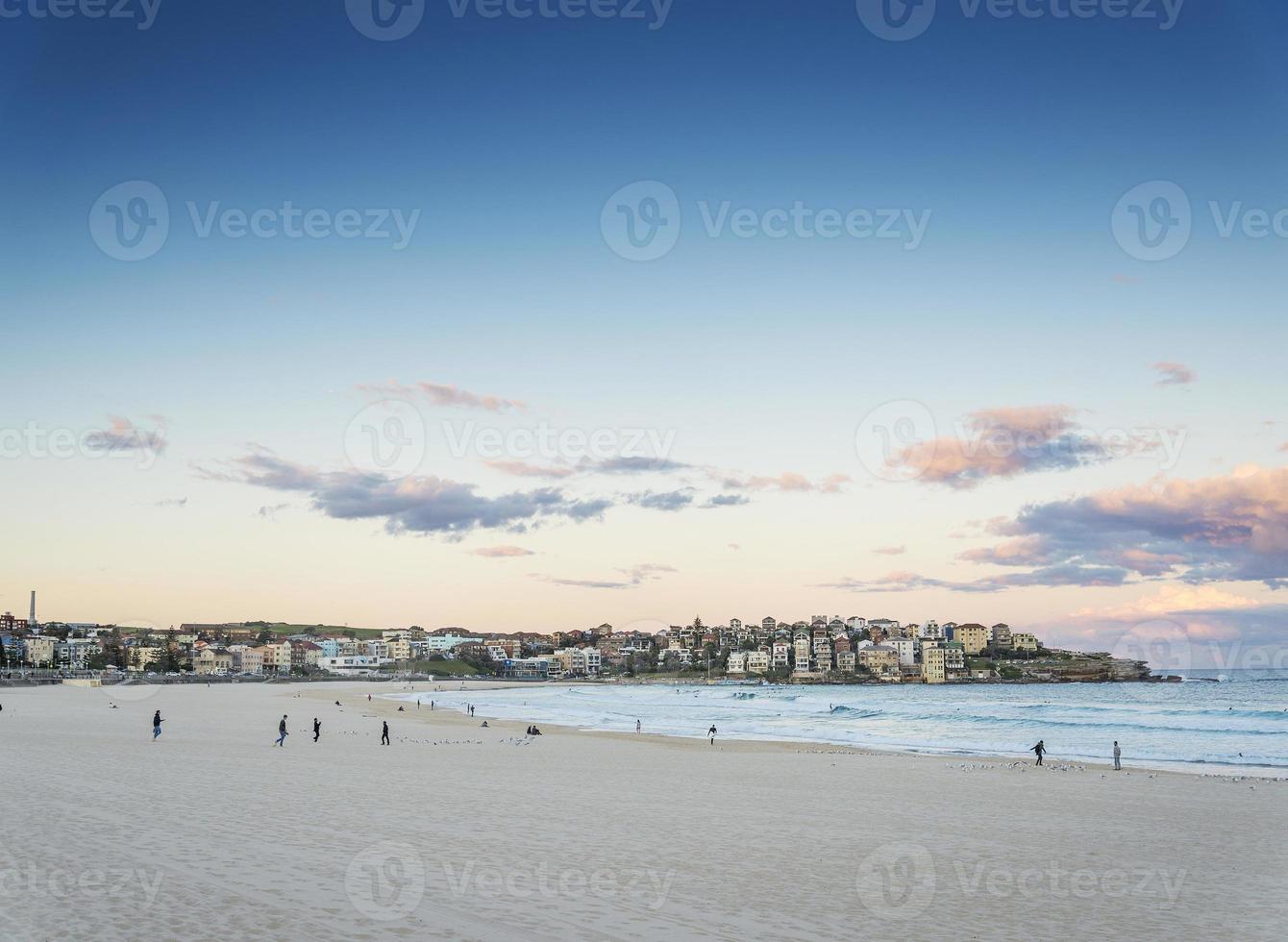 Famous Bondi Beach view at sunset dusk near Sydney Australia photo