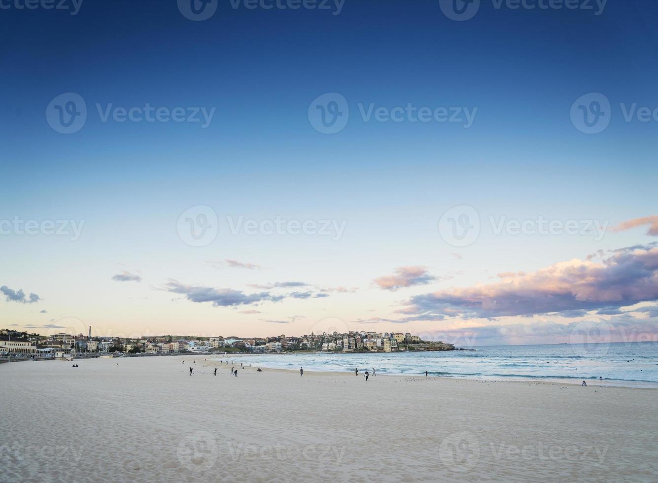 Famous Bondi Beach view at sunset dusk near Sydney Australia photo