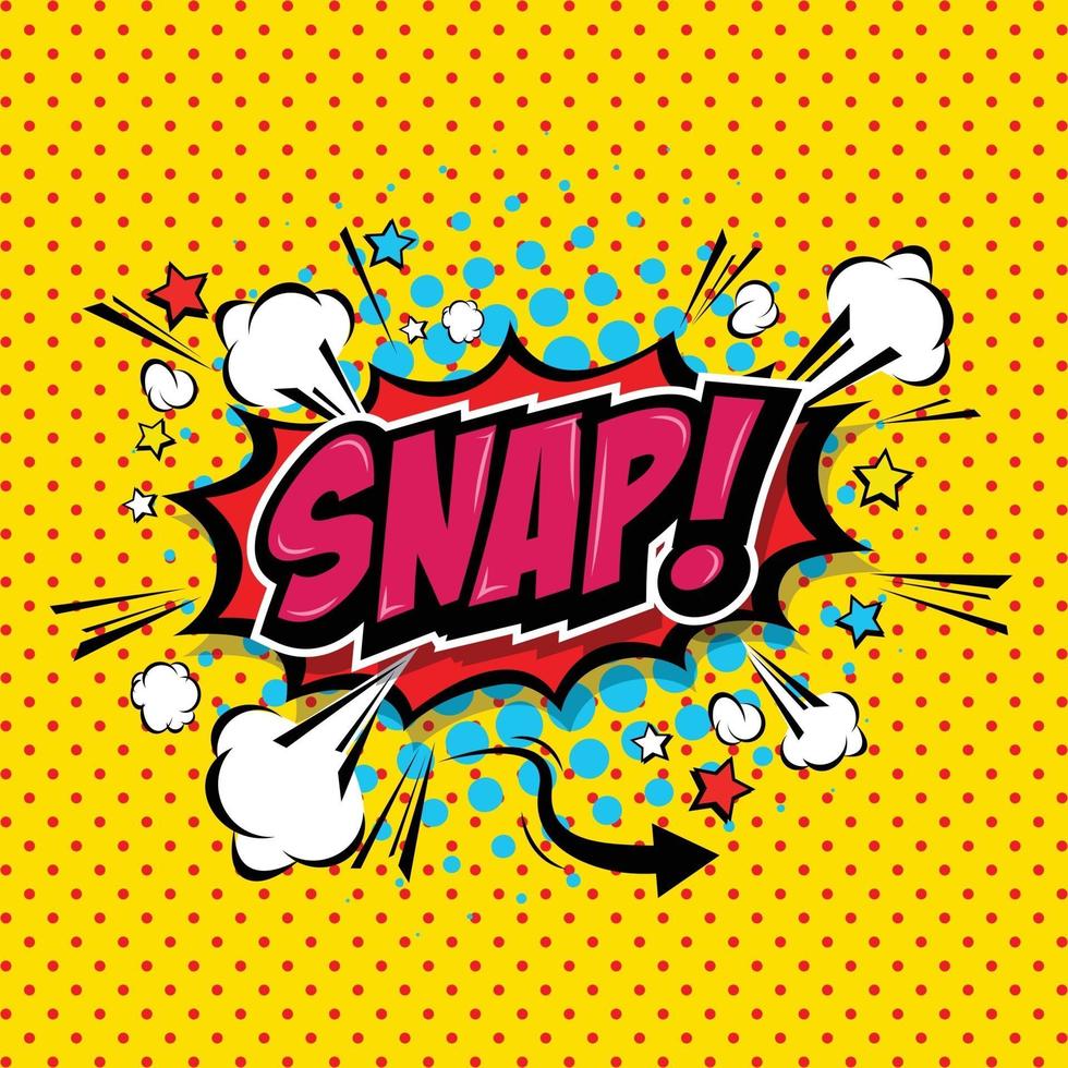 Snap Comic Speech Bubble Cartoon art and illustration vector file.