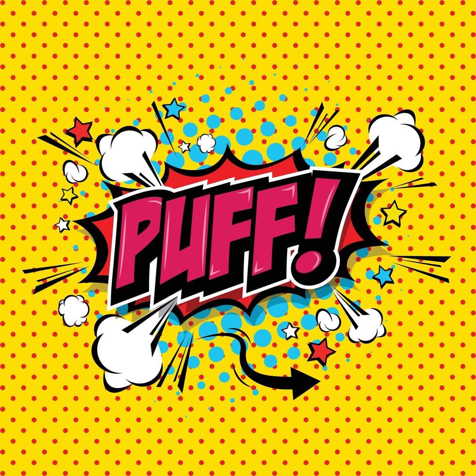 Puff Comic Speech Bubble Cartoon art and illustration vector file.