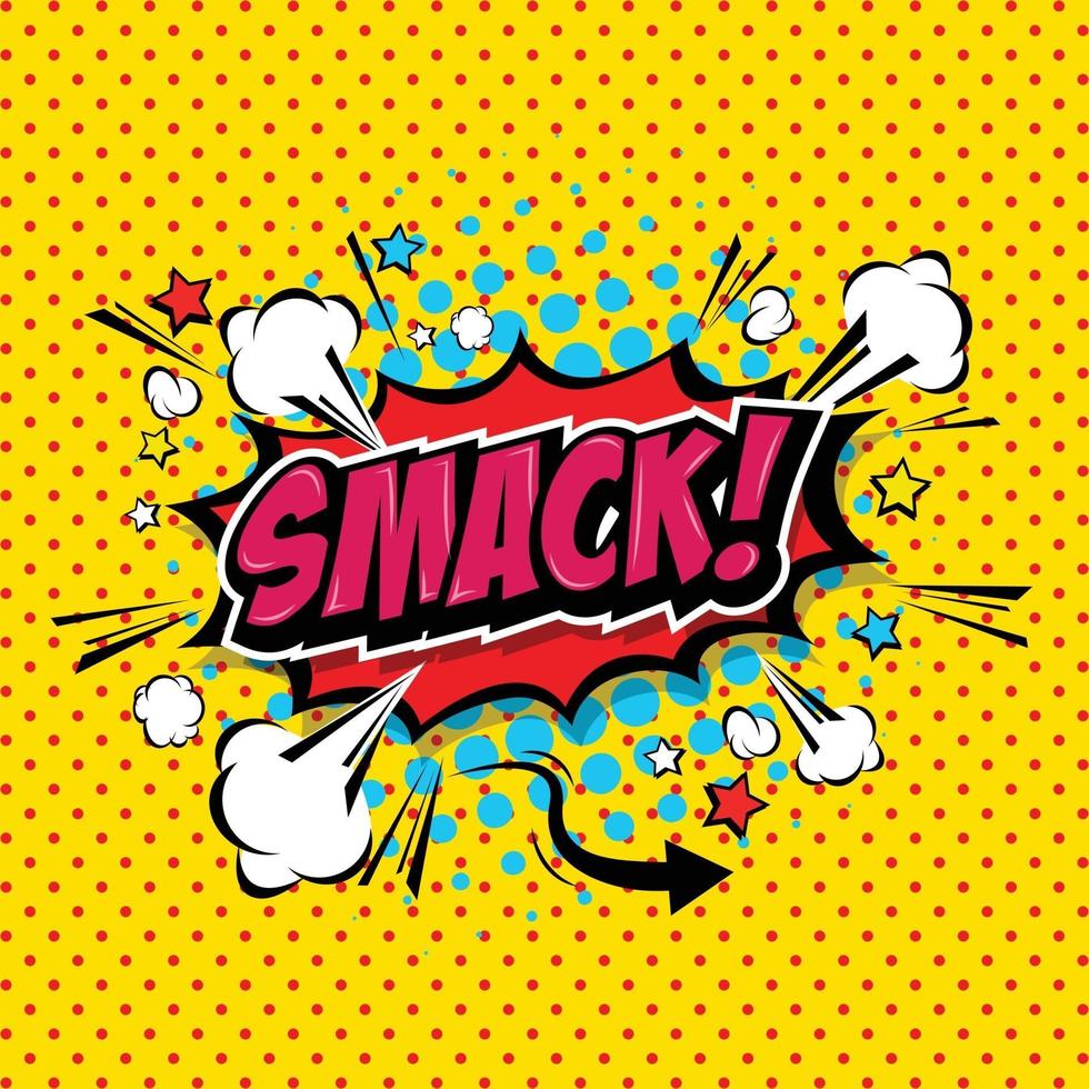 Smack Comic Speech Bubble Cartoon art and illustration vector file.