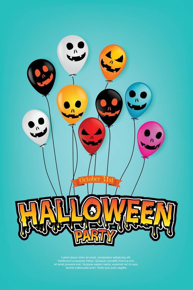 globos de fantasmas de halloween globos de aire de miedo. vector