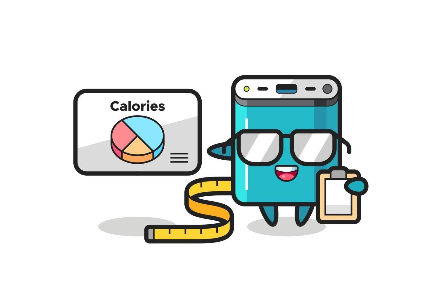Illustration of power bank mascot as a dietitian vector