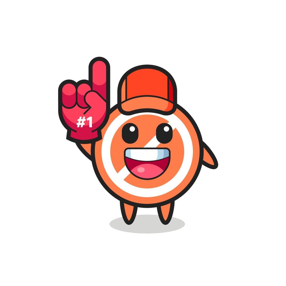 stop sign illustration cartoon with number 1 fans glove vector