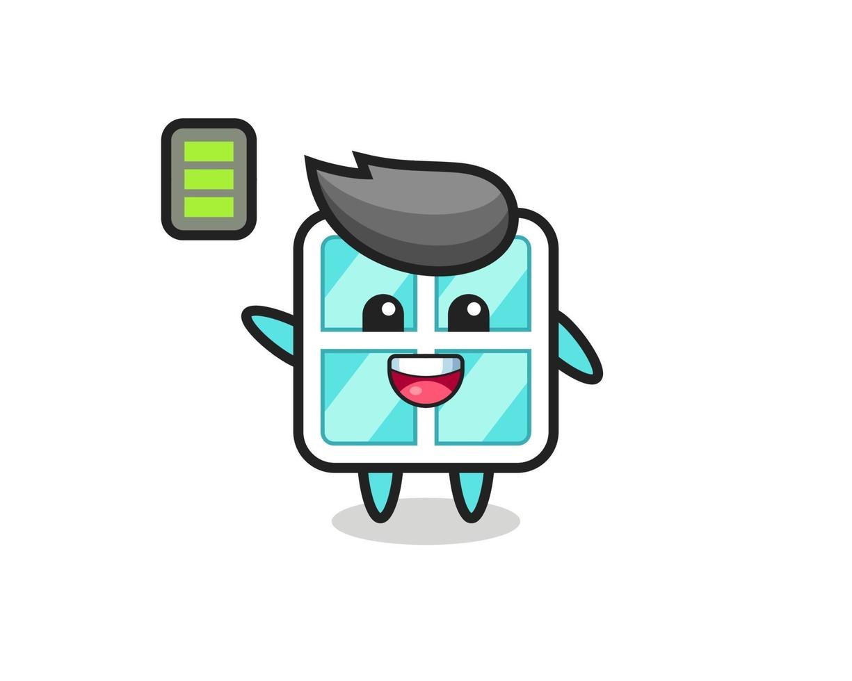 window mascot character with energetic gesture vector