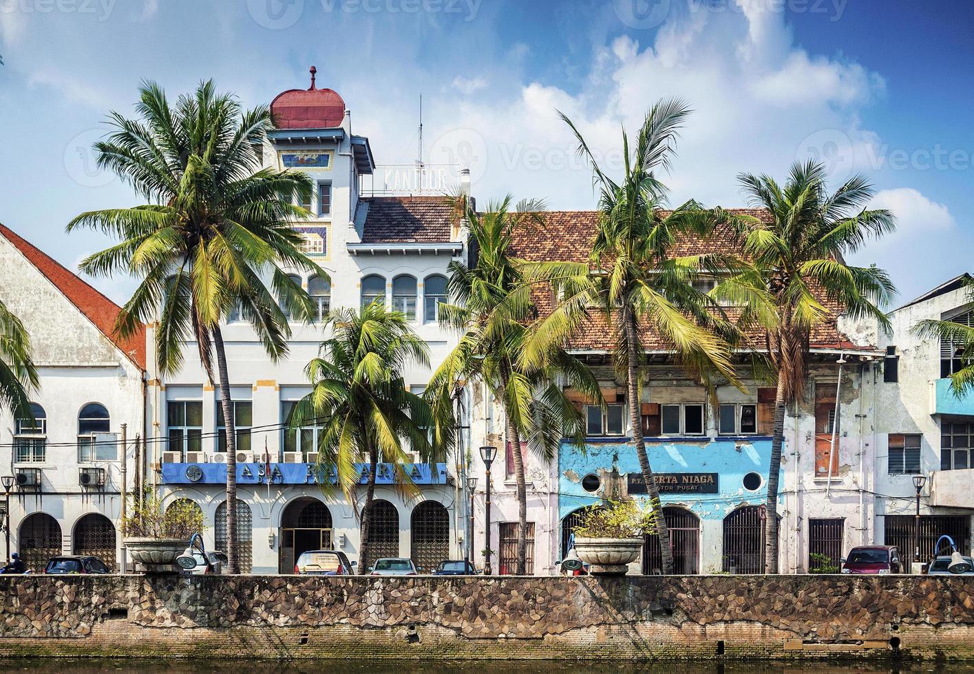 Dutch colonial architecture buildings in old town of Jakarta Indonesia photo