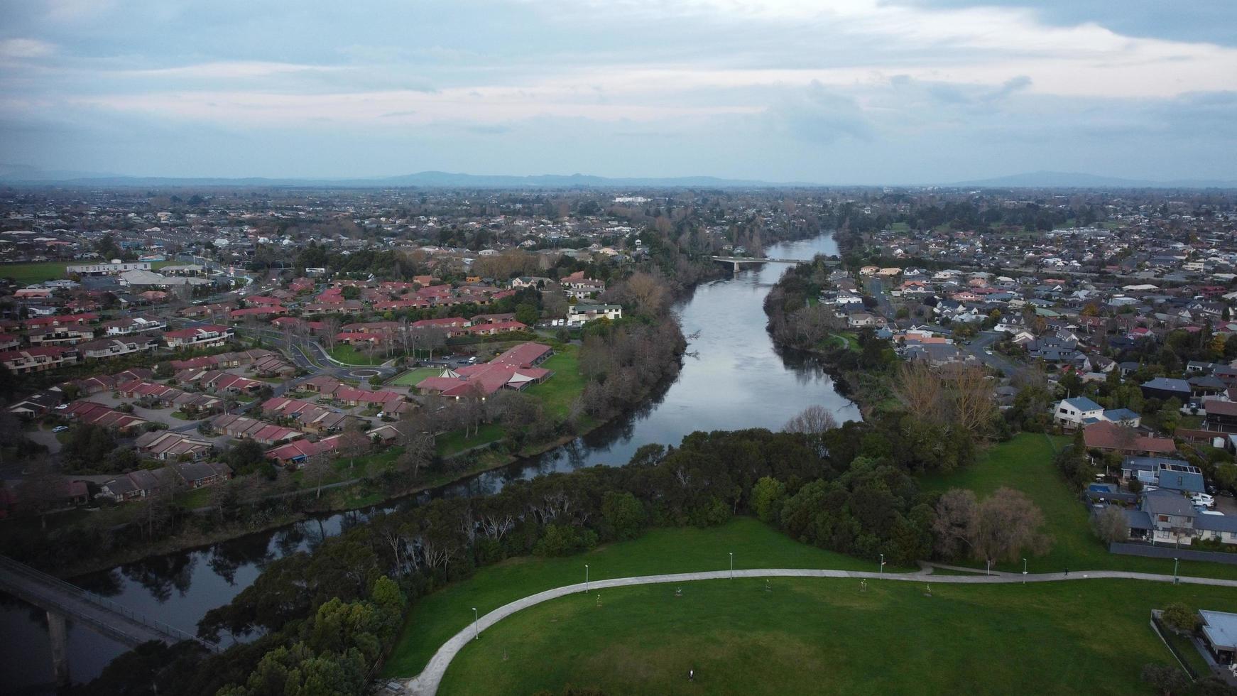 Aerial view of Hamilton, New Zealand photo