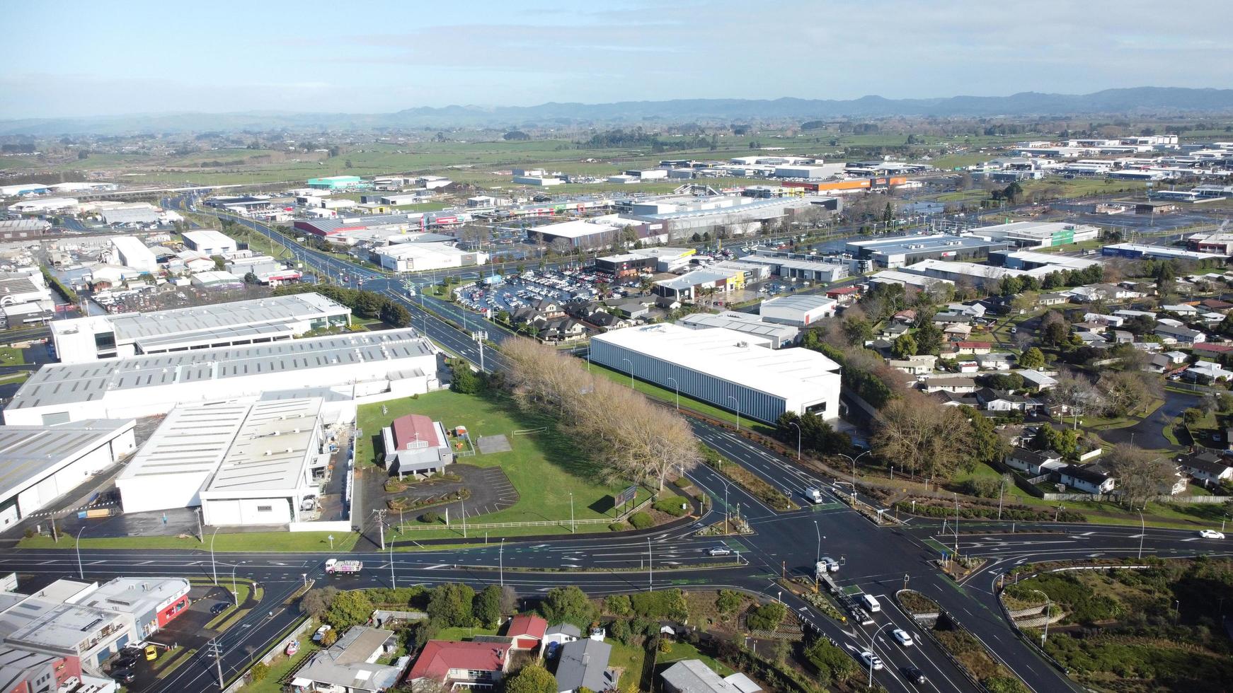 Aerial view of Hamilton, New Zealand photo