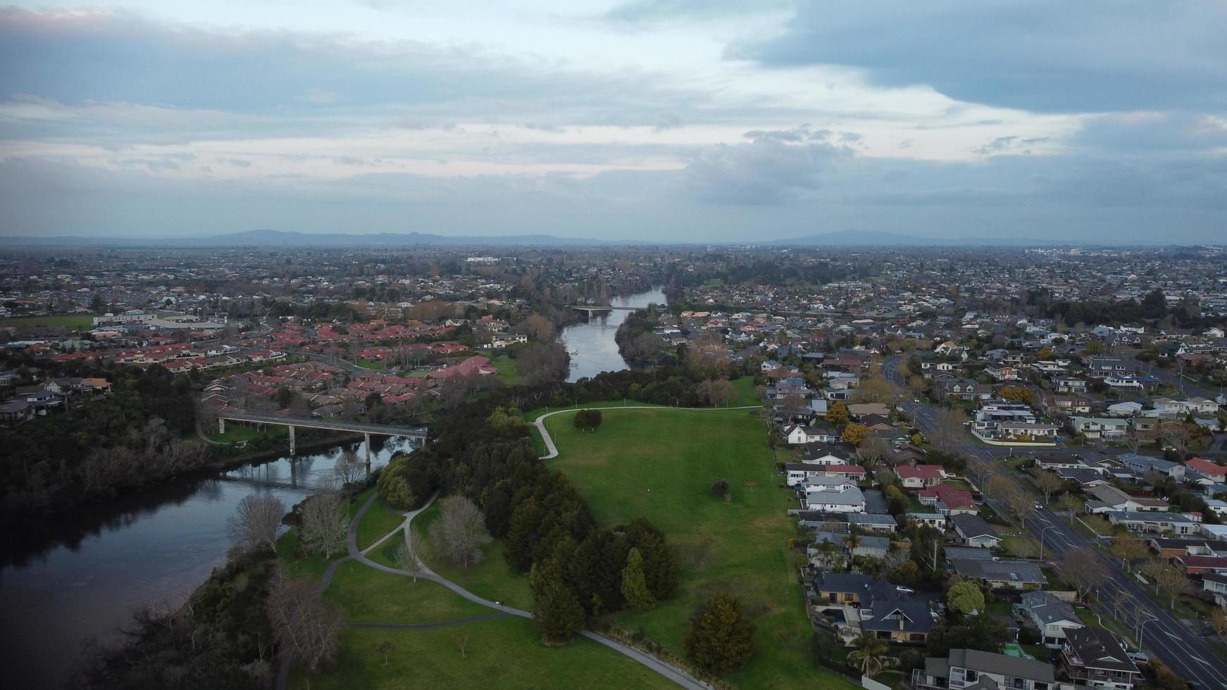 Aerial view of Hamilton, New Zealand photo