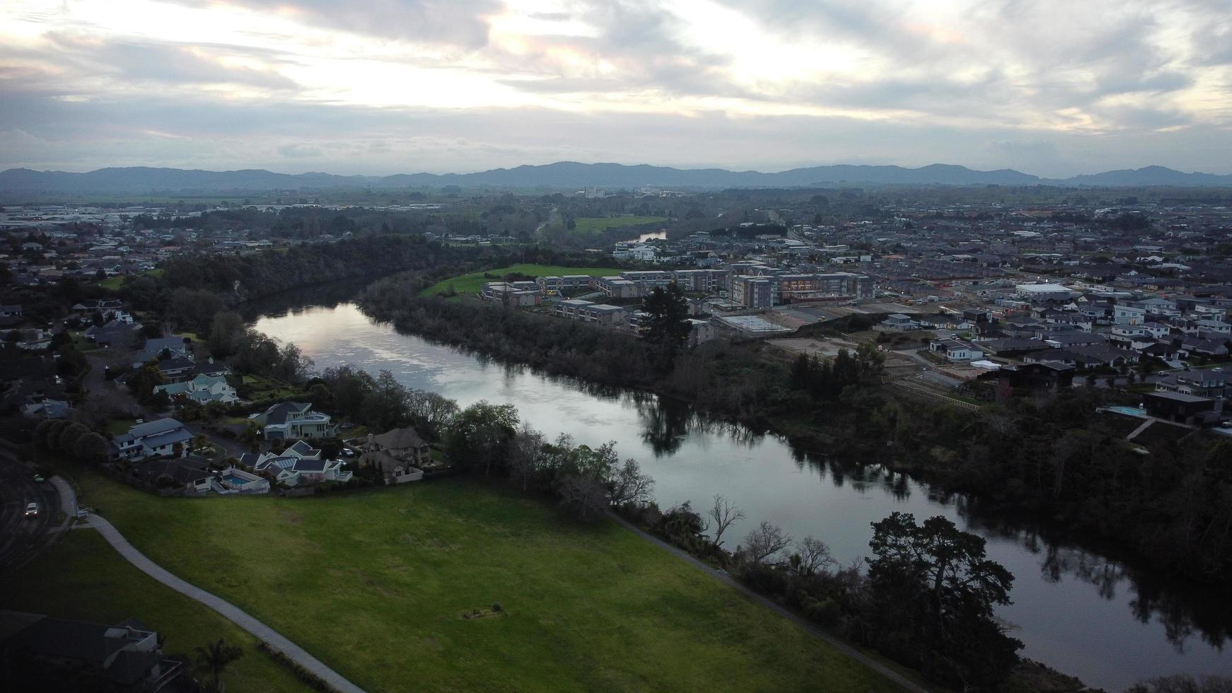 Aerial view of Hamilton, New Zealand photo