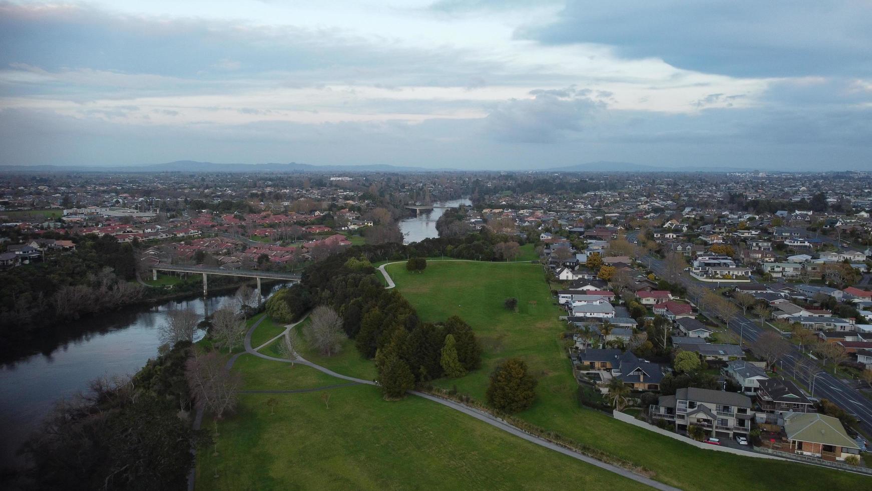 Aerial view of Hamilton, New Zealand photo