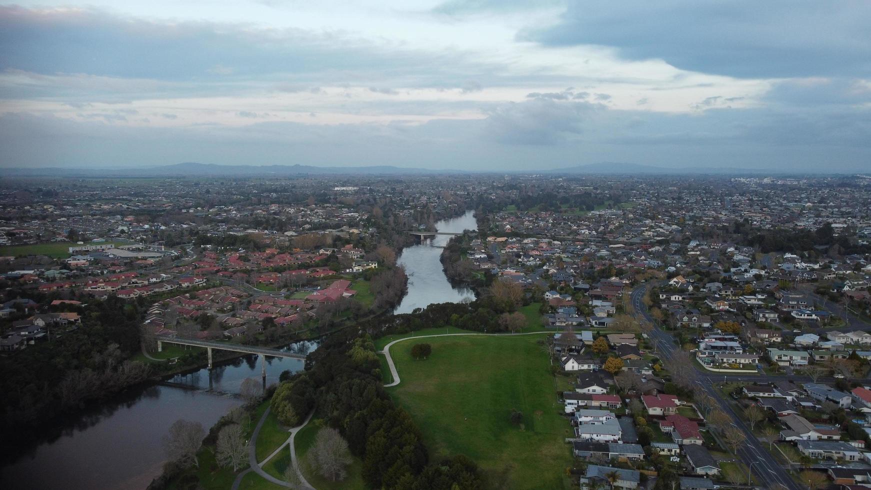 Aerial view of Hamilton, New Zealand photo