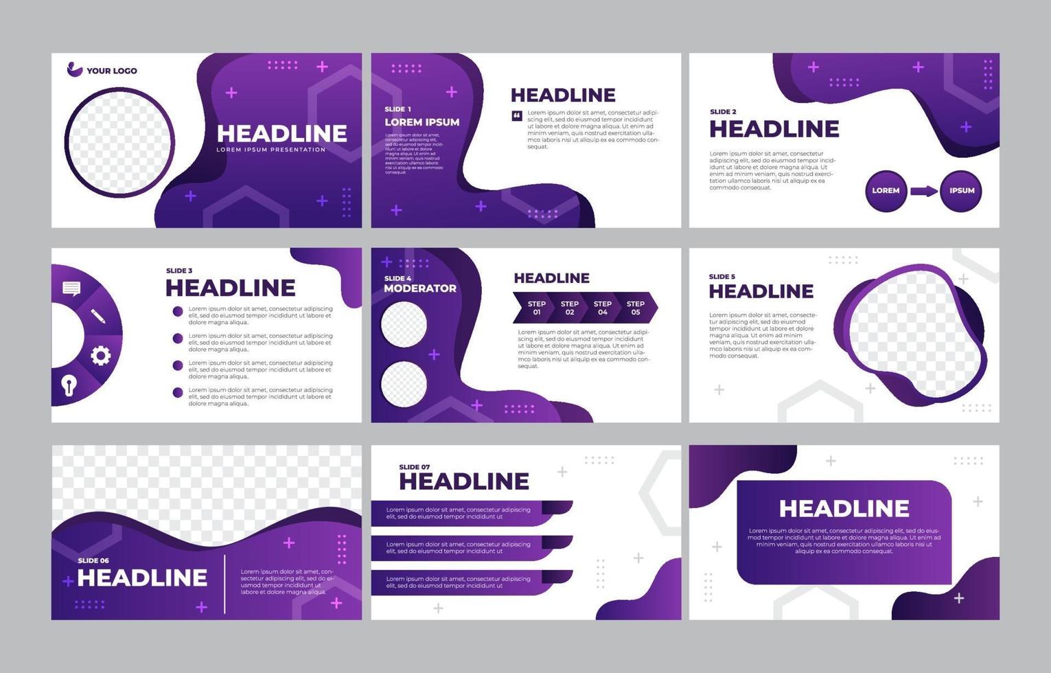 Business Presentation Template Collection vector