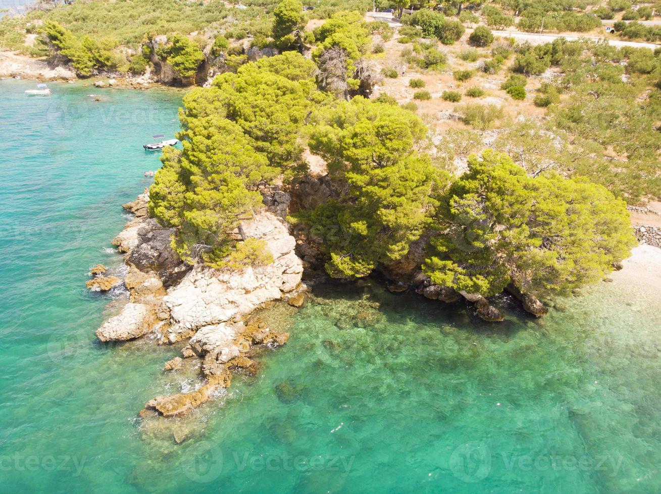 Blue lagoon, Beautiful bay near Podgora town, Makarska Croatia photo