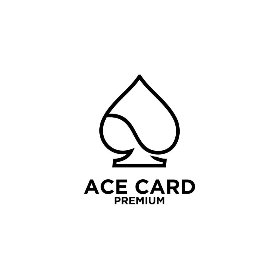 diseño de logotipo de vector negro de tarjeta ace premium