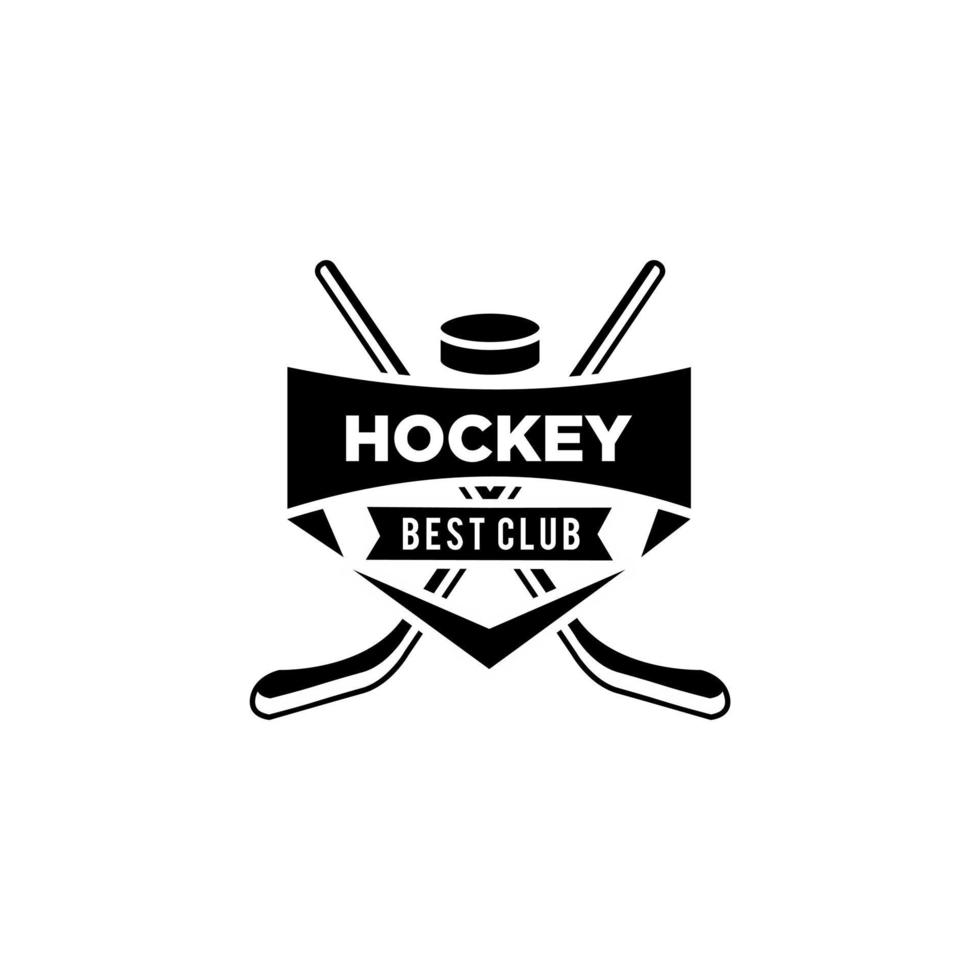 plantilla de diseño de logotipo negro de vector de equipo de club de hockey premium