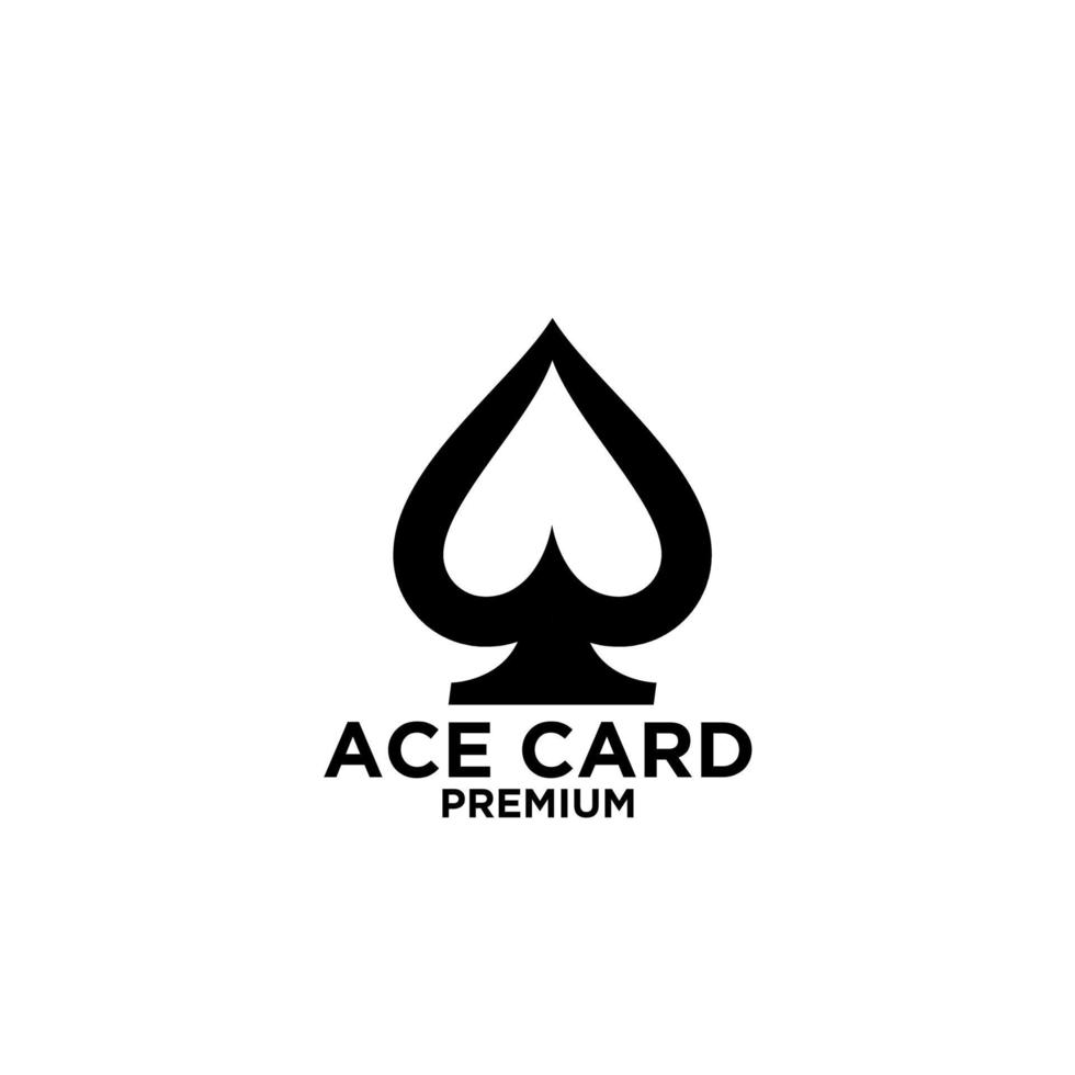 Tarjeta ace premium con icono de corazón diseño de logotipo vectorial negro vector