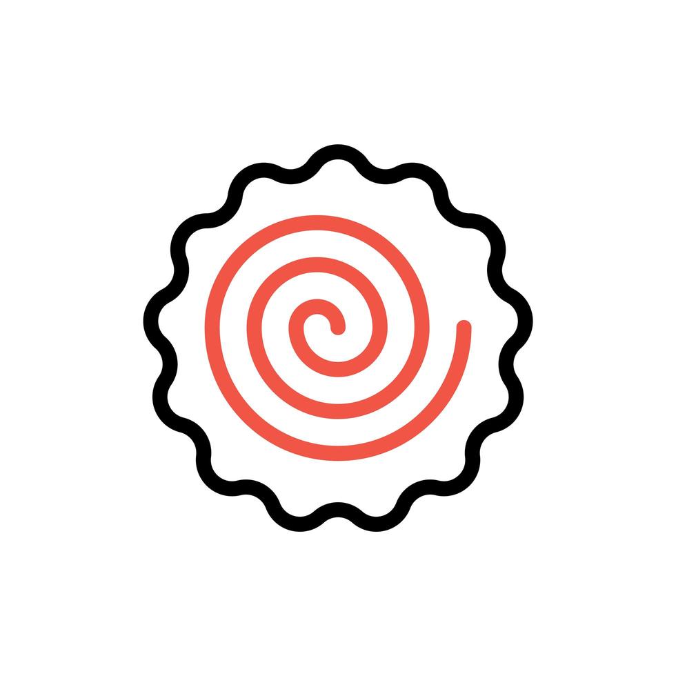 narutomaki o kamaboko surimi icono de contorno vectorial vector