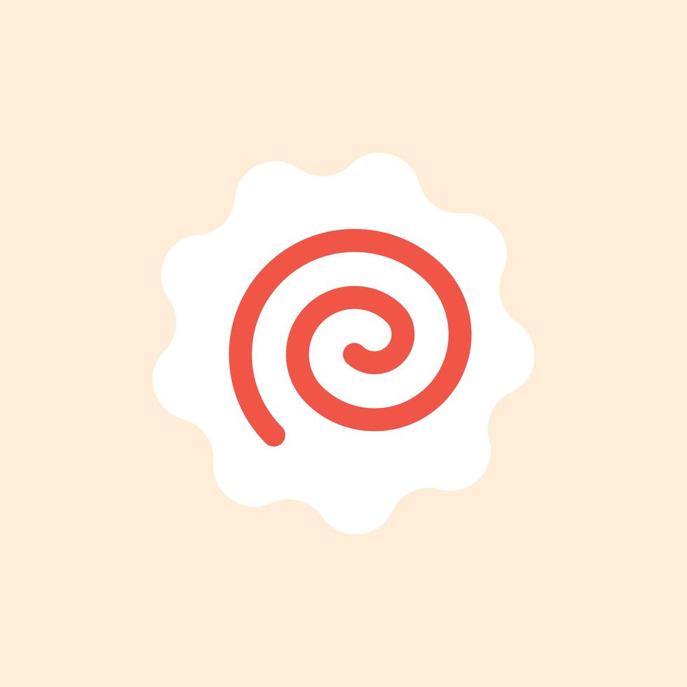 narutomaki o kamaboko surimi vector icono o ilustración