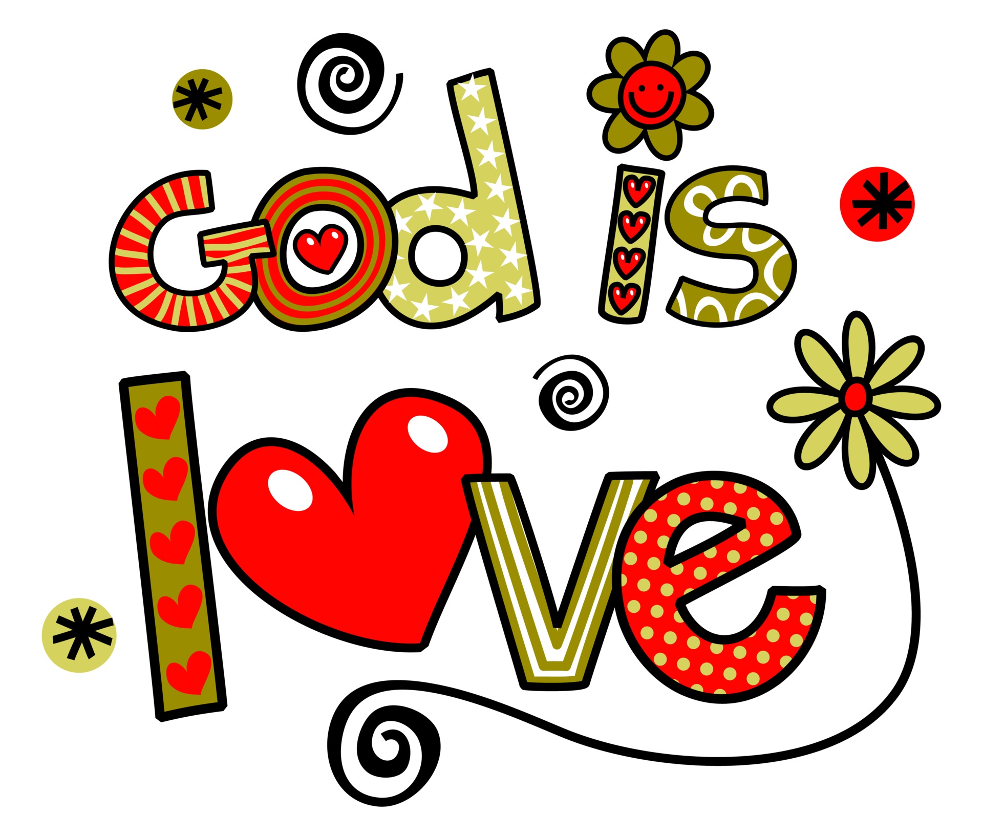 God is Love Doodle Text 3272309 Vector Art at Vecteezy