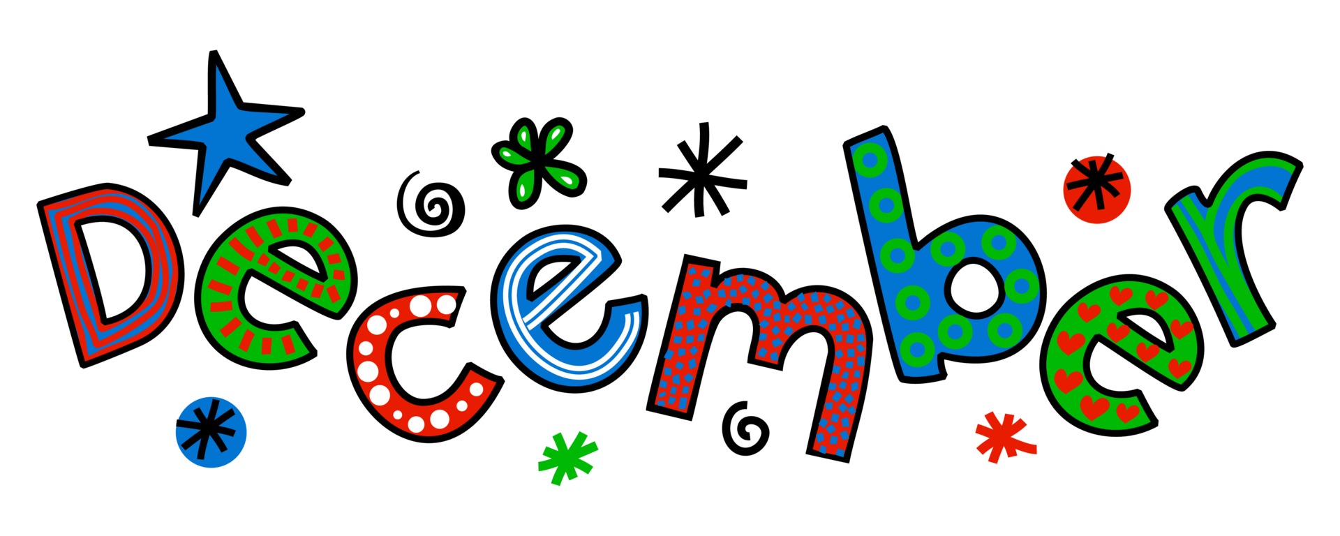 December Month of the Year Doodle Text Lettering 3272356 Vector Art at