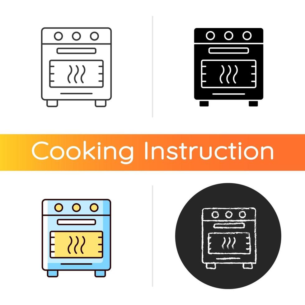 Bake in oven icon vector