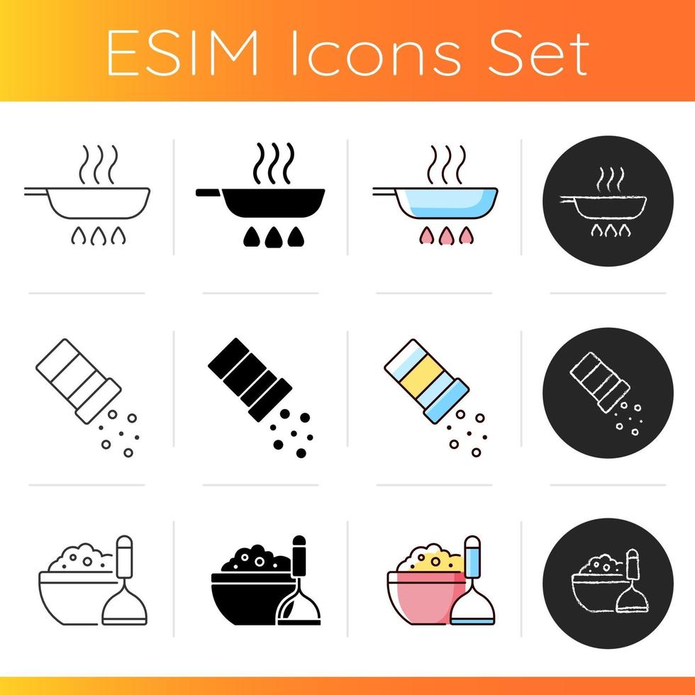 Cooking instruction icons set vector