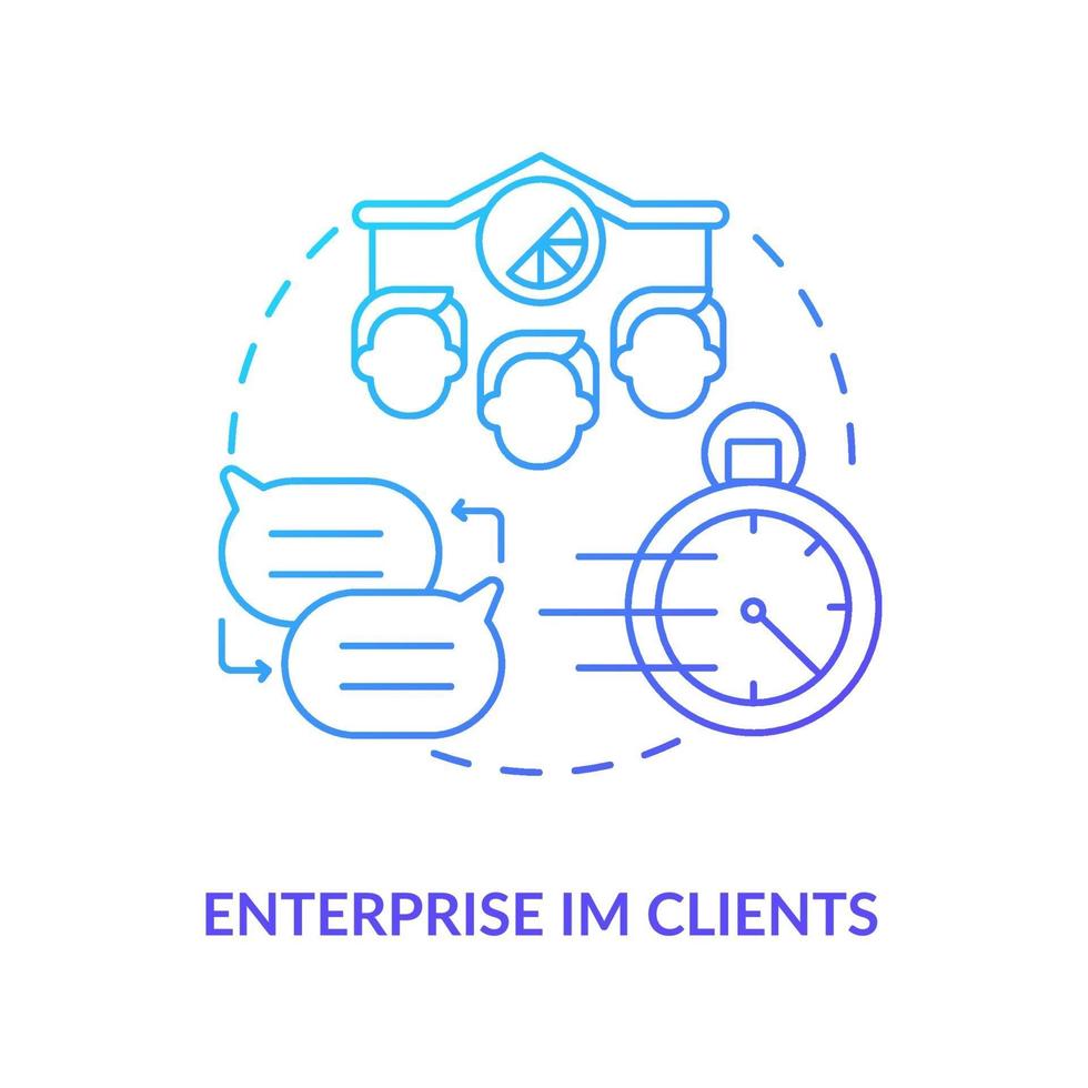 Enterprise IM client blue gradient concept icon vector