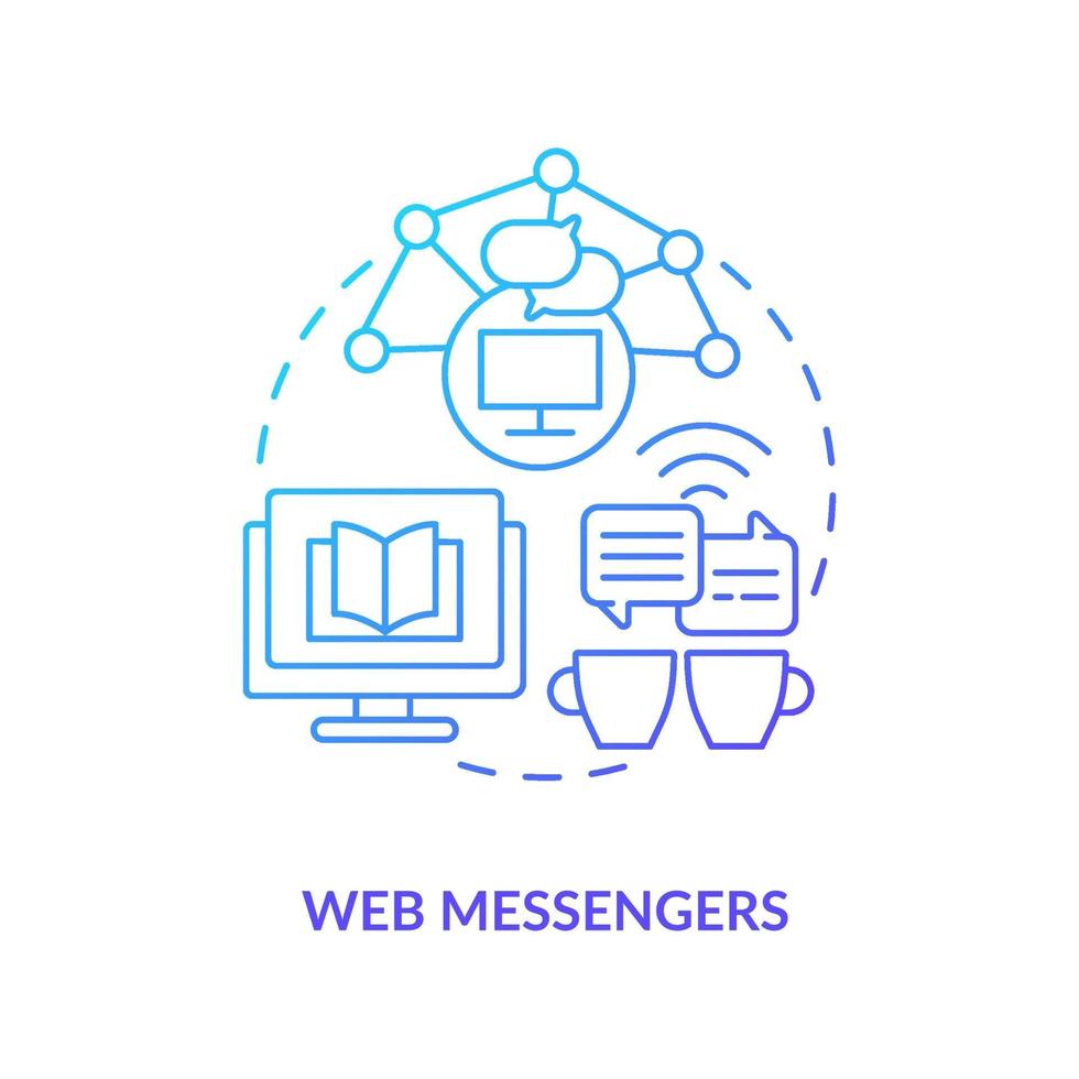 Web messenger blue gradient concept icon vector