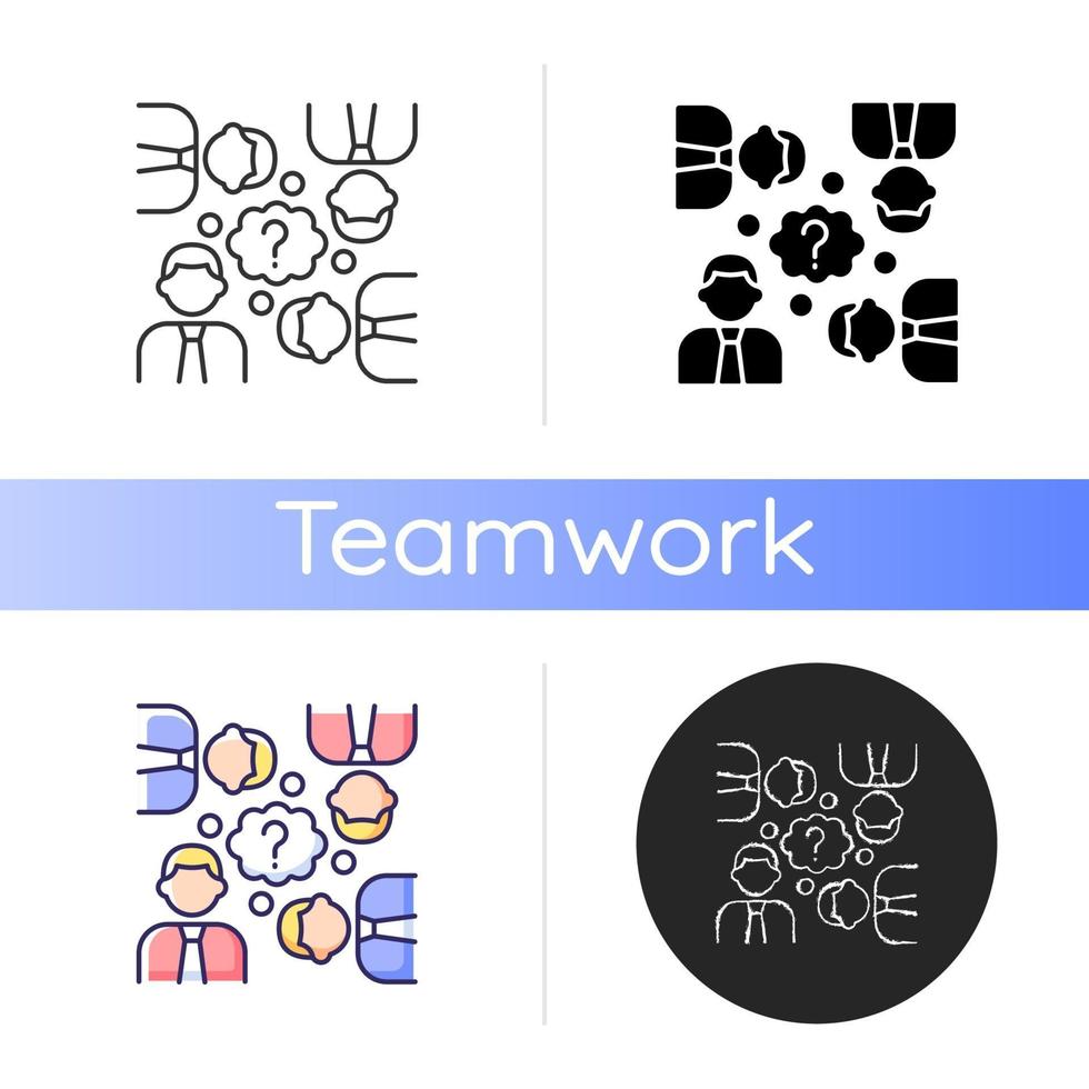 Collective thinking icon vector