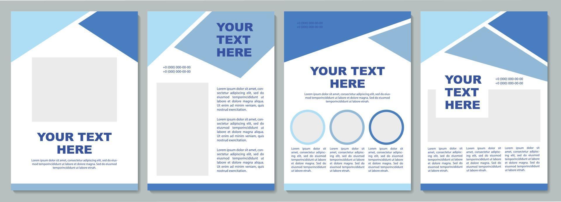 Geometric blue brochure template vector