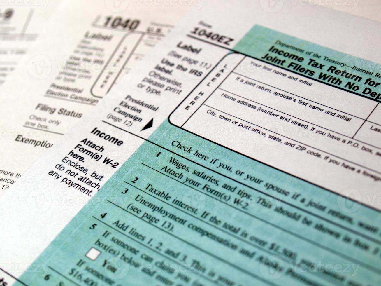 USA tax forms photo