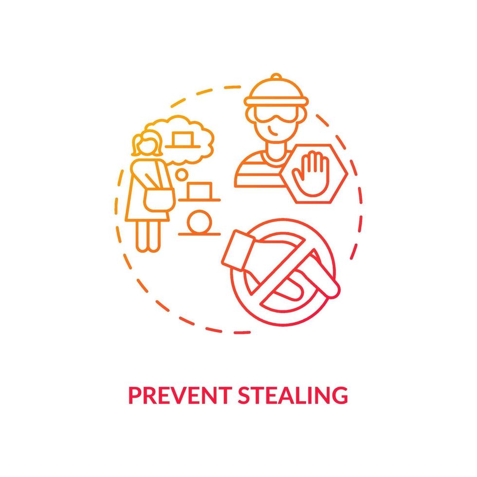 Prevent stealing red concept icon vector