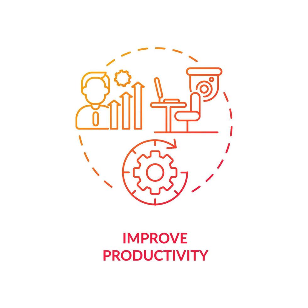 Improve productivity red concept icon vector