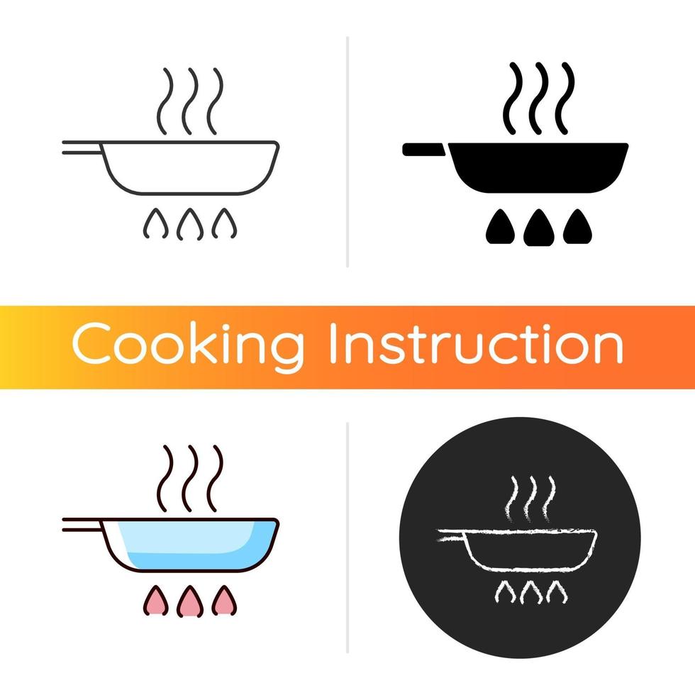 Fry pan icon vector