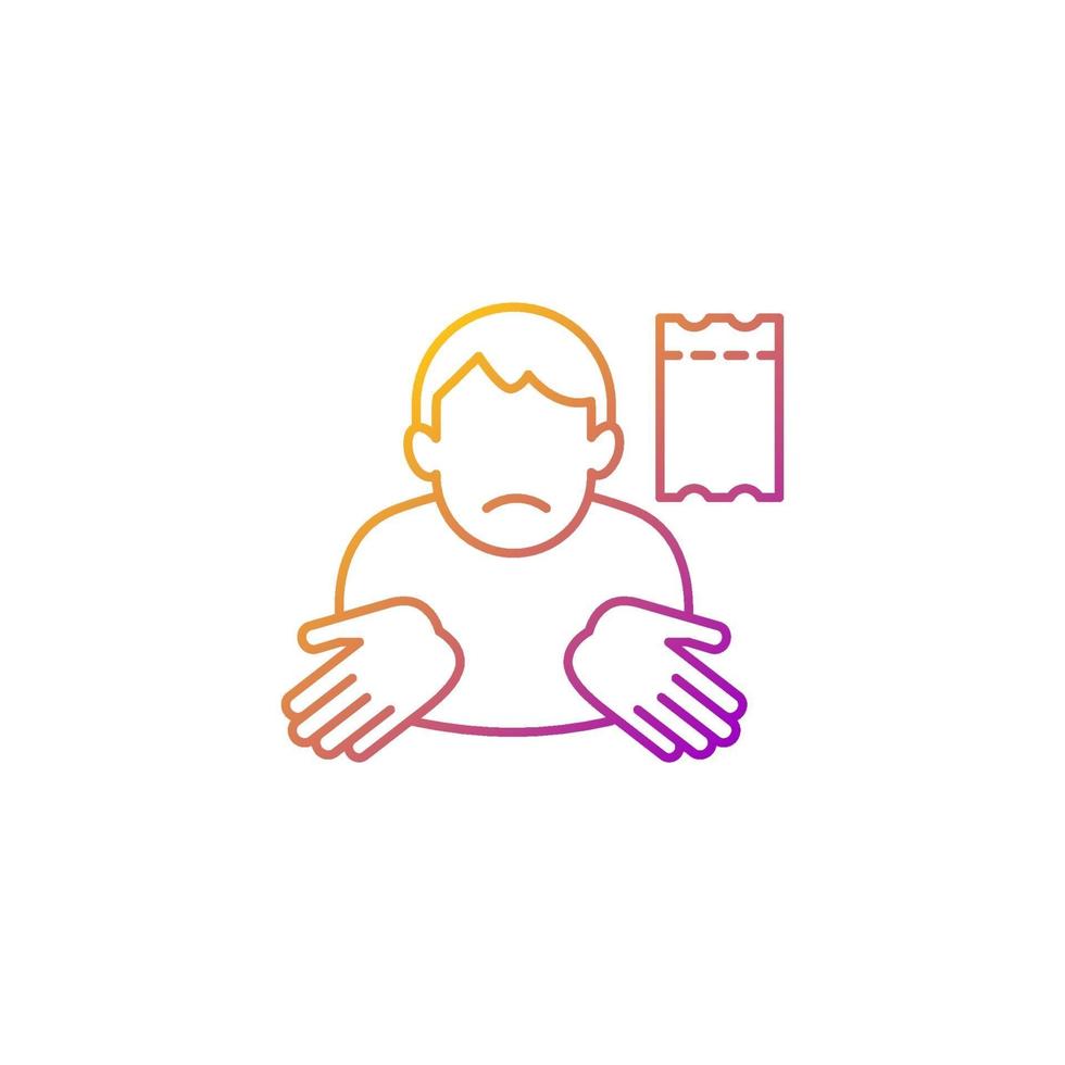 Winning lottery ticket loss gradient linear vector icon