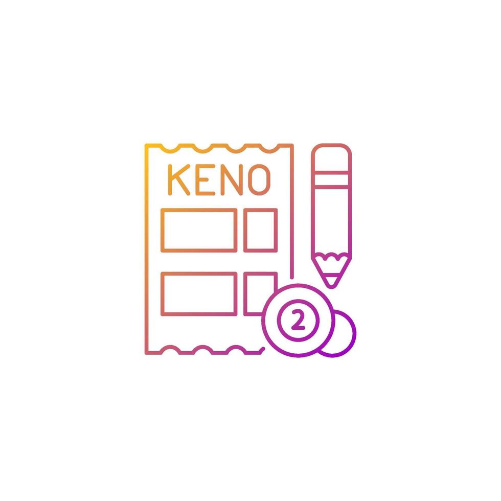 Keno gradient linear vector icon