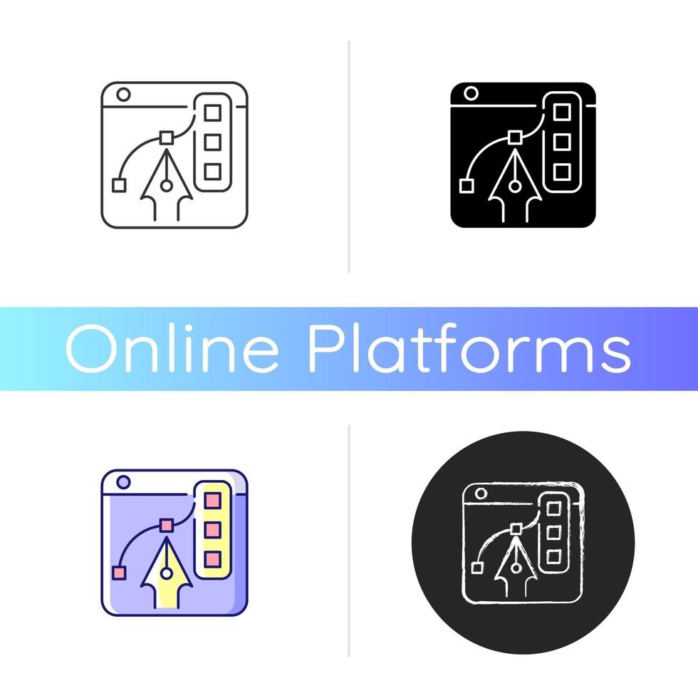 Graphic design platforms icon vector