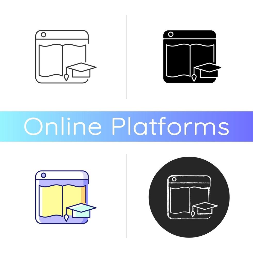 Learning platforms icon vector