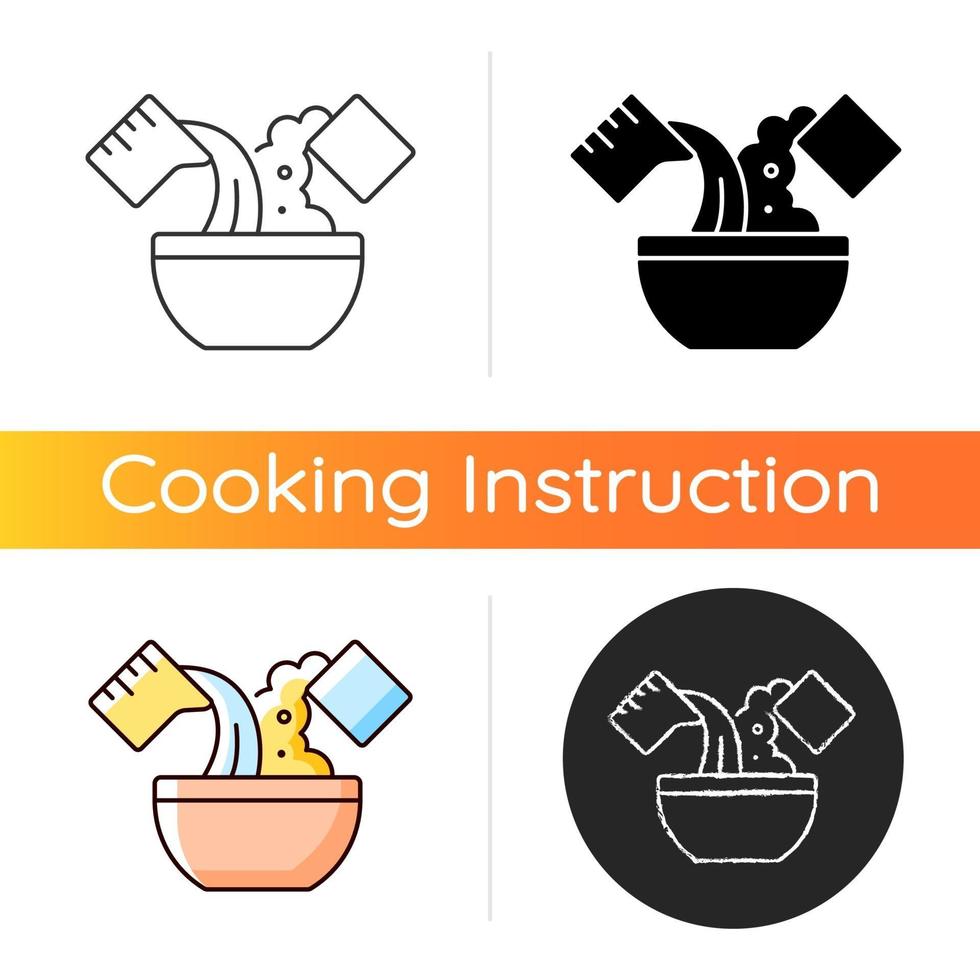 Mixing cooking ingredient icon vector