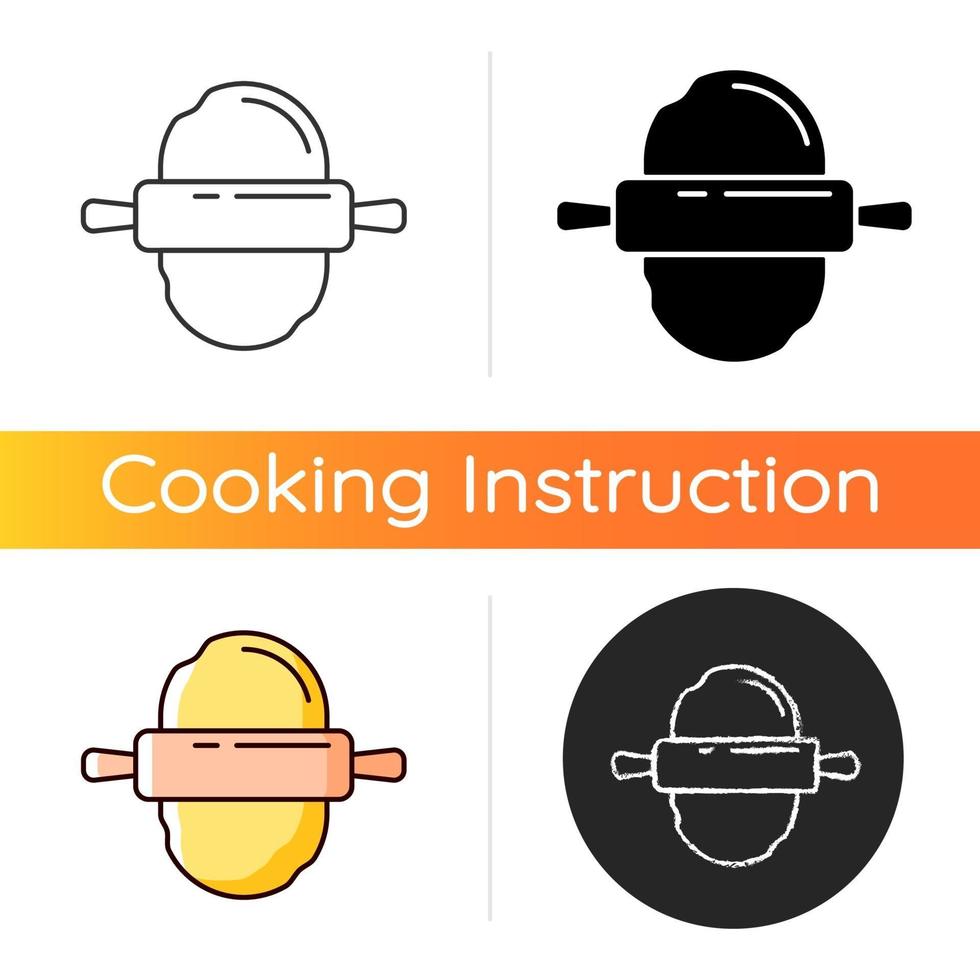 Roll out dough icon vector