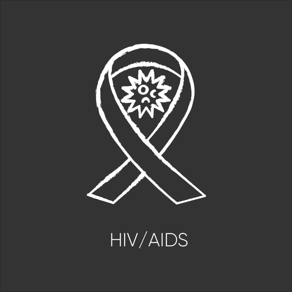 HIV, AIDS chalk white icon on black background vector