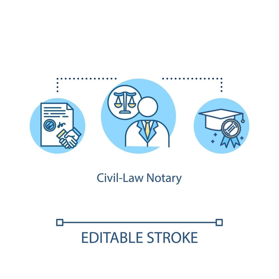 Civil-law notary concept icon vector