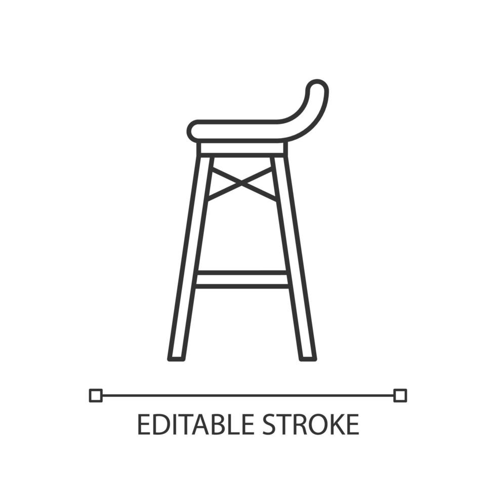 Bar stool pixel perfect linear icon vector