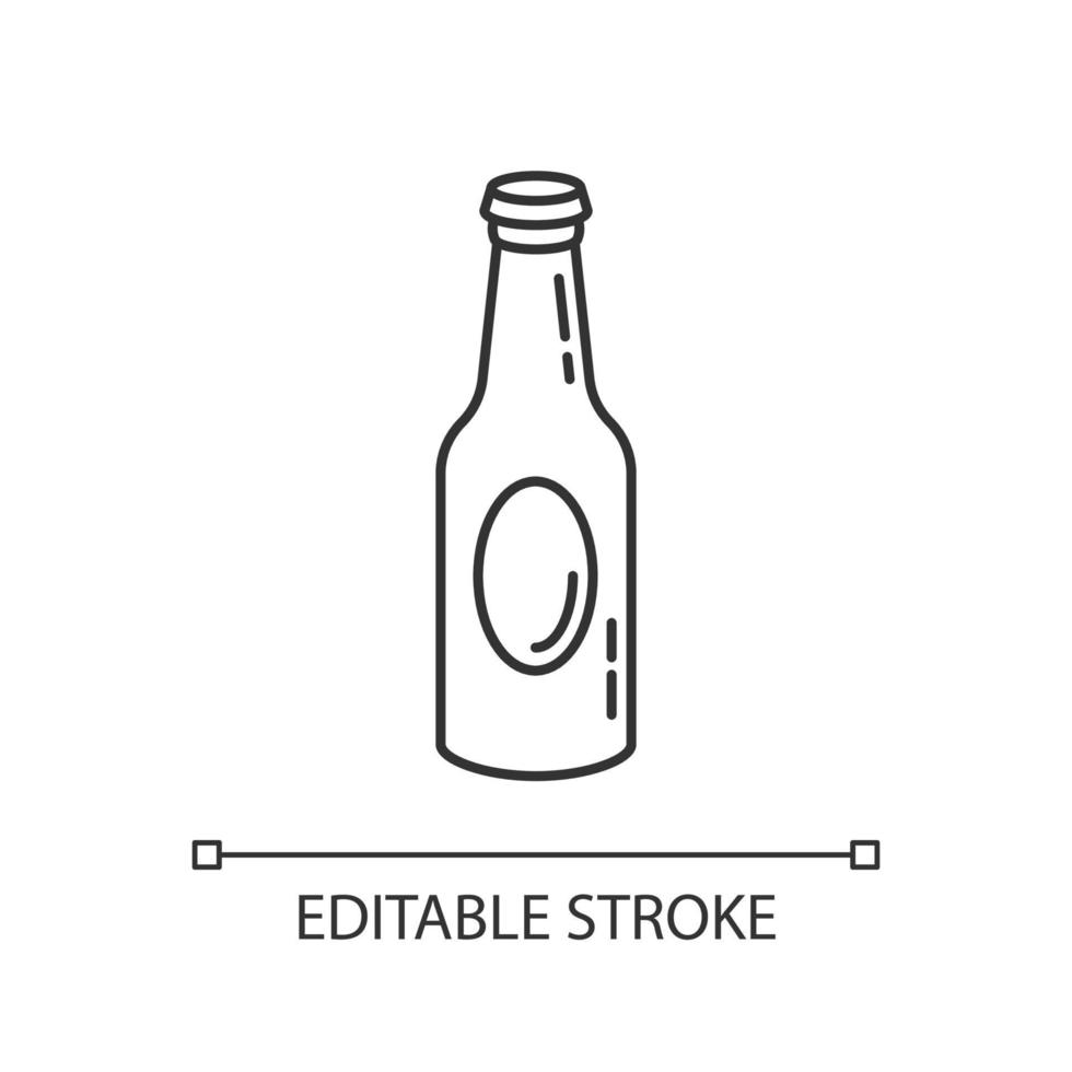 Beer bottle pixel perfect linear icon vector