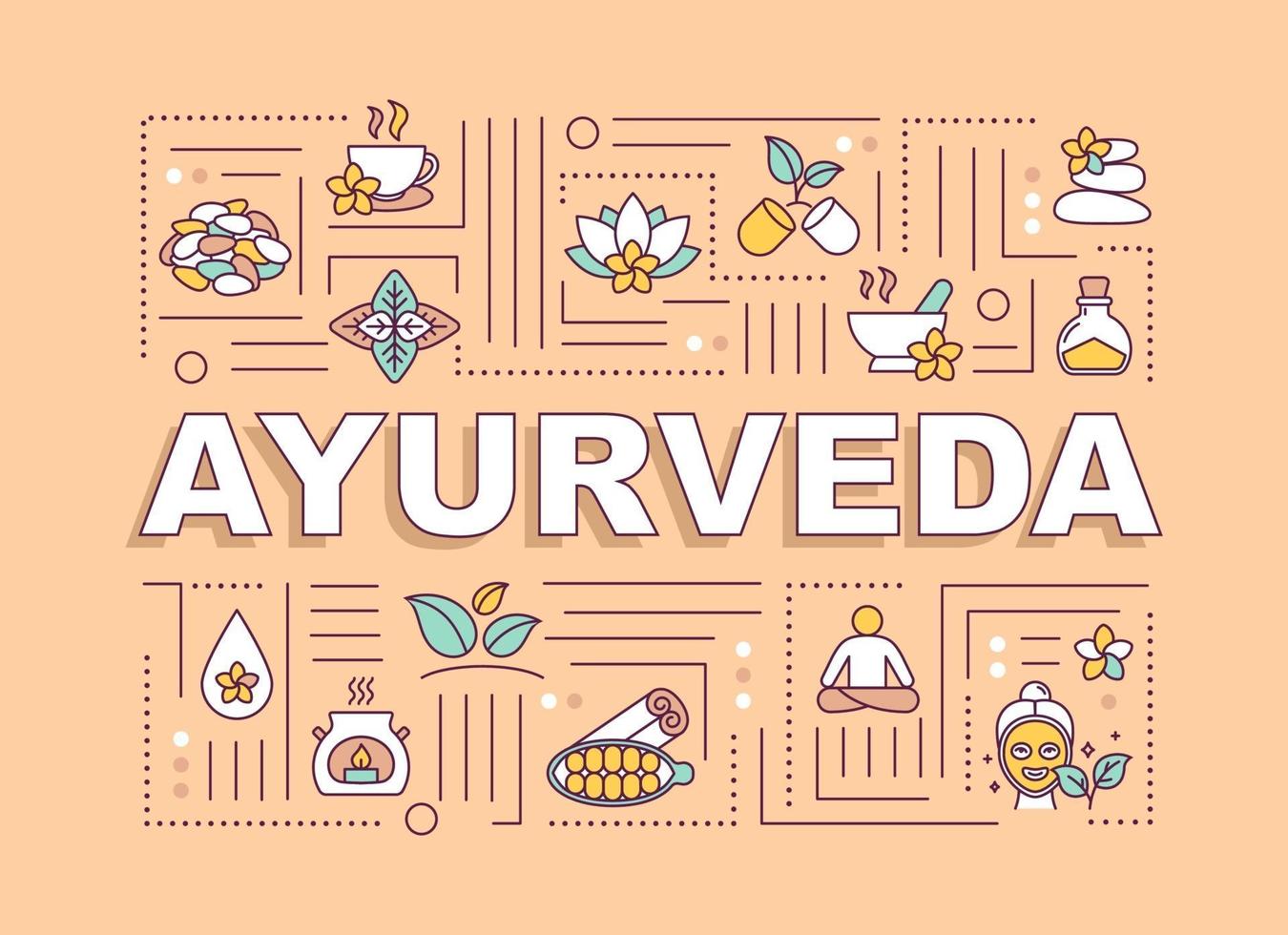 Ayurveda word concepts banner vector