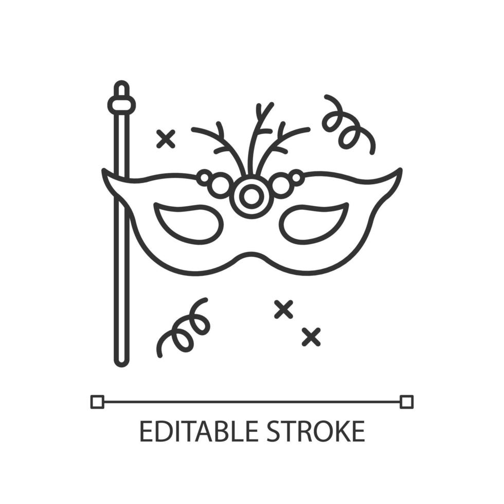 Masquerade mask pixel perfect linear icon vector